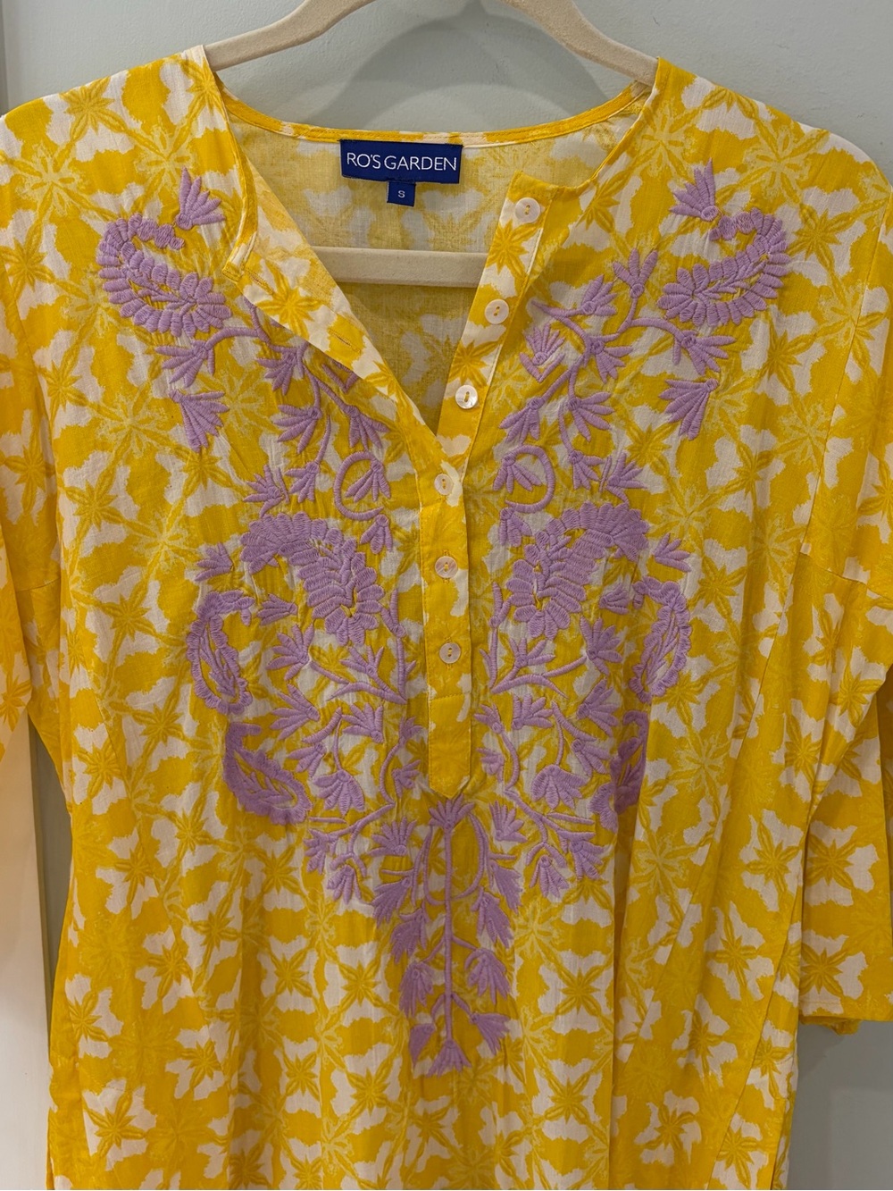 Ro’s Garden Embroidered Kurta Long Kurta Nordstroms yellow white tunic dress